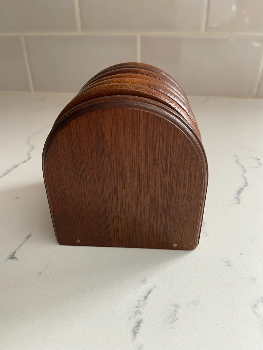 Vintage Wood Coaster Set Flying Duck Holder Cork Set of 6